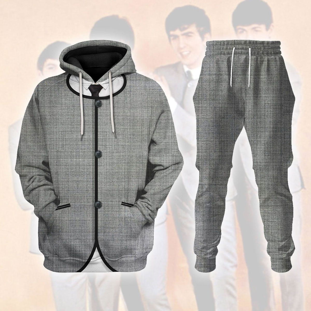 The Beatles Grey Uniform T-shirt Hoodie Sweatpants Apparel