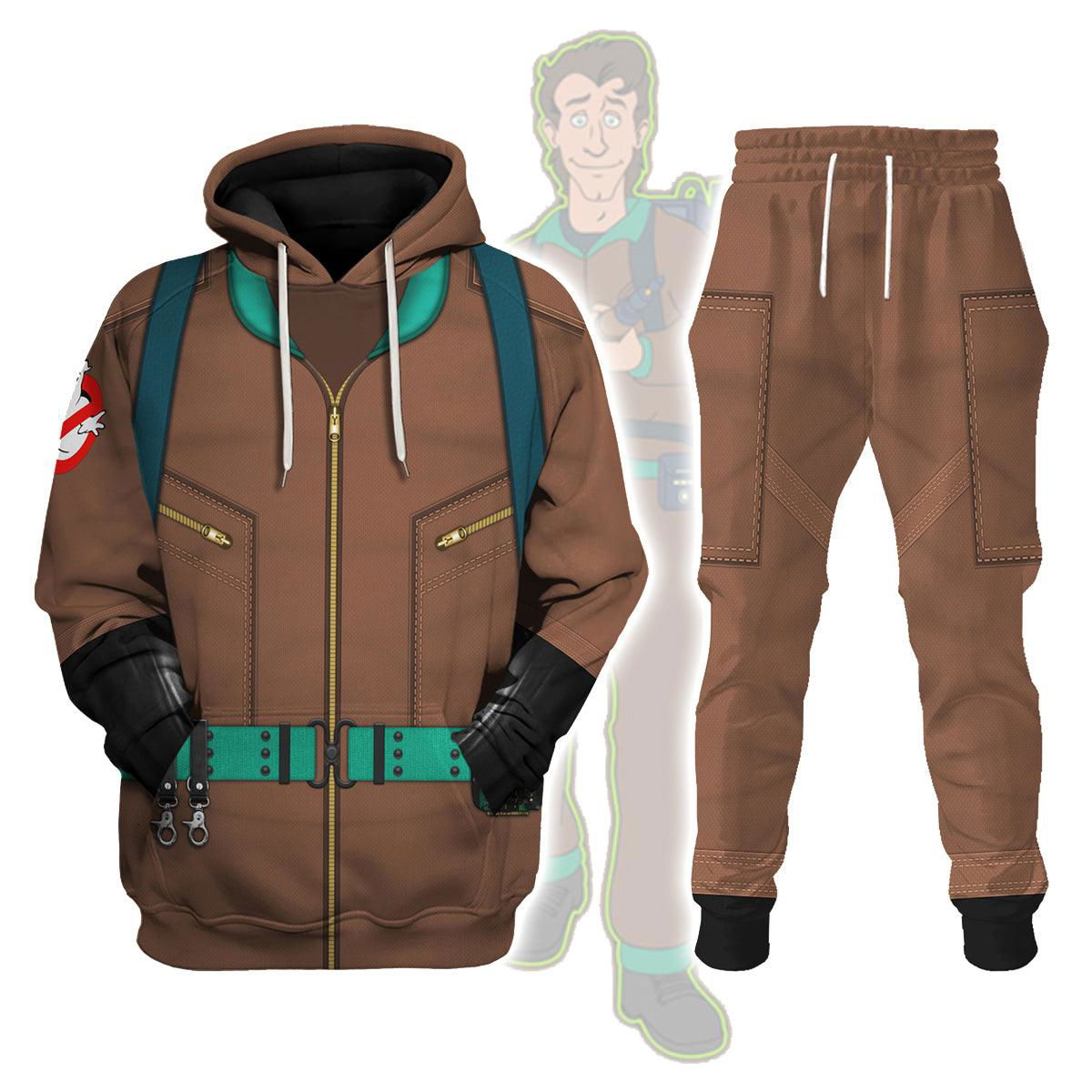 The Real Ghostbusters Brown Costume Hoodie Sweatshirt T-Shirt Sweatpants