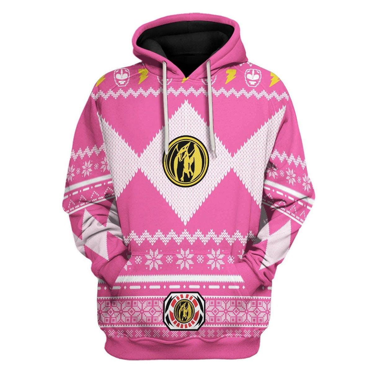 Unisex Tops Pullover Sweatshirt Pink Power Ranger 3D Costumes