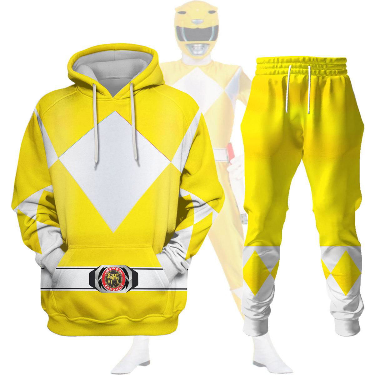 Unisex Tracksuit Hoodies Yellow Power Ranger 3D Costumes