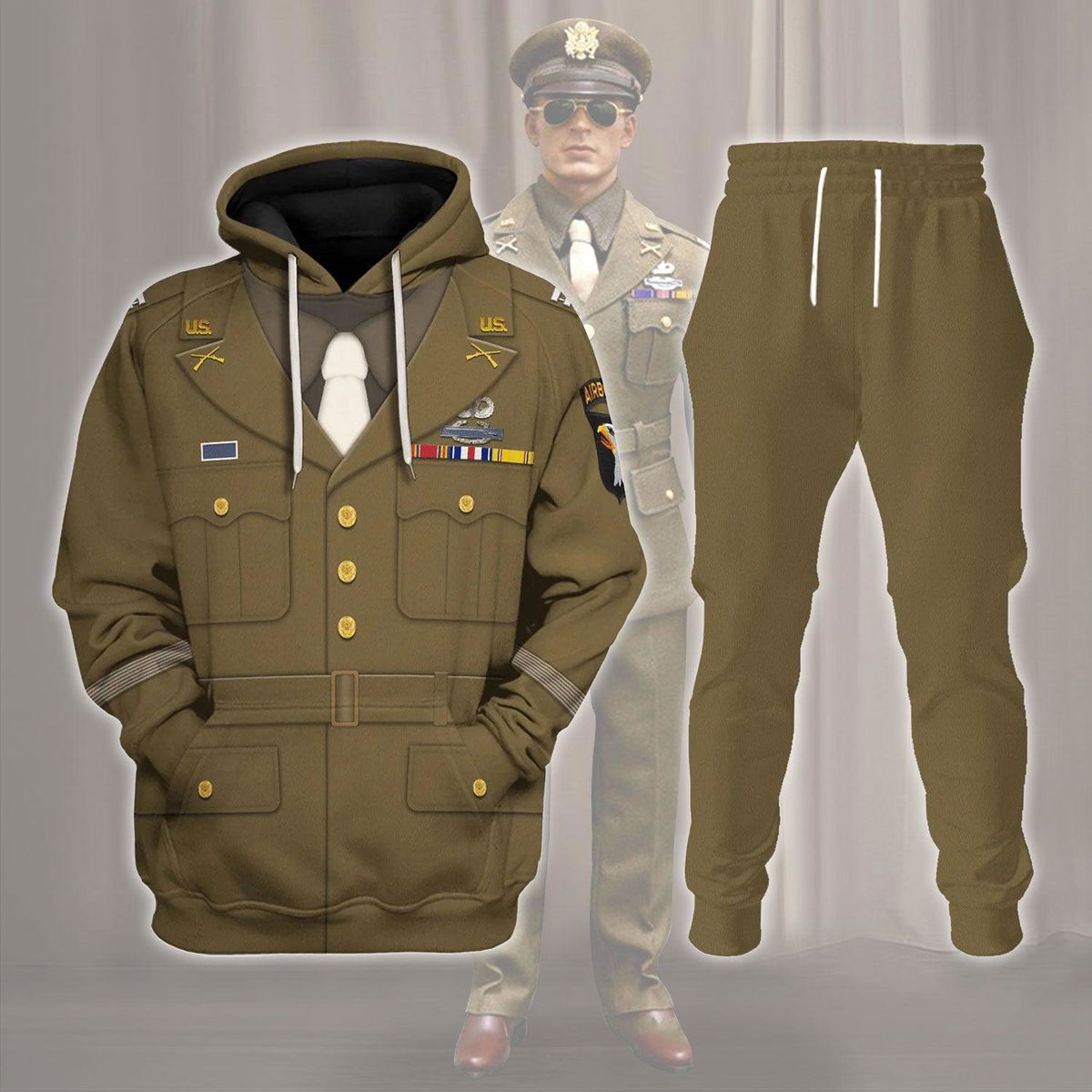 U.S General WWII Costume Hoodie Sweatshirt T-Shirt Tracksuit