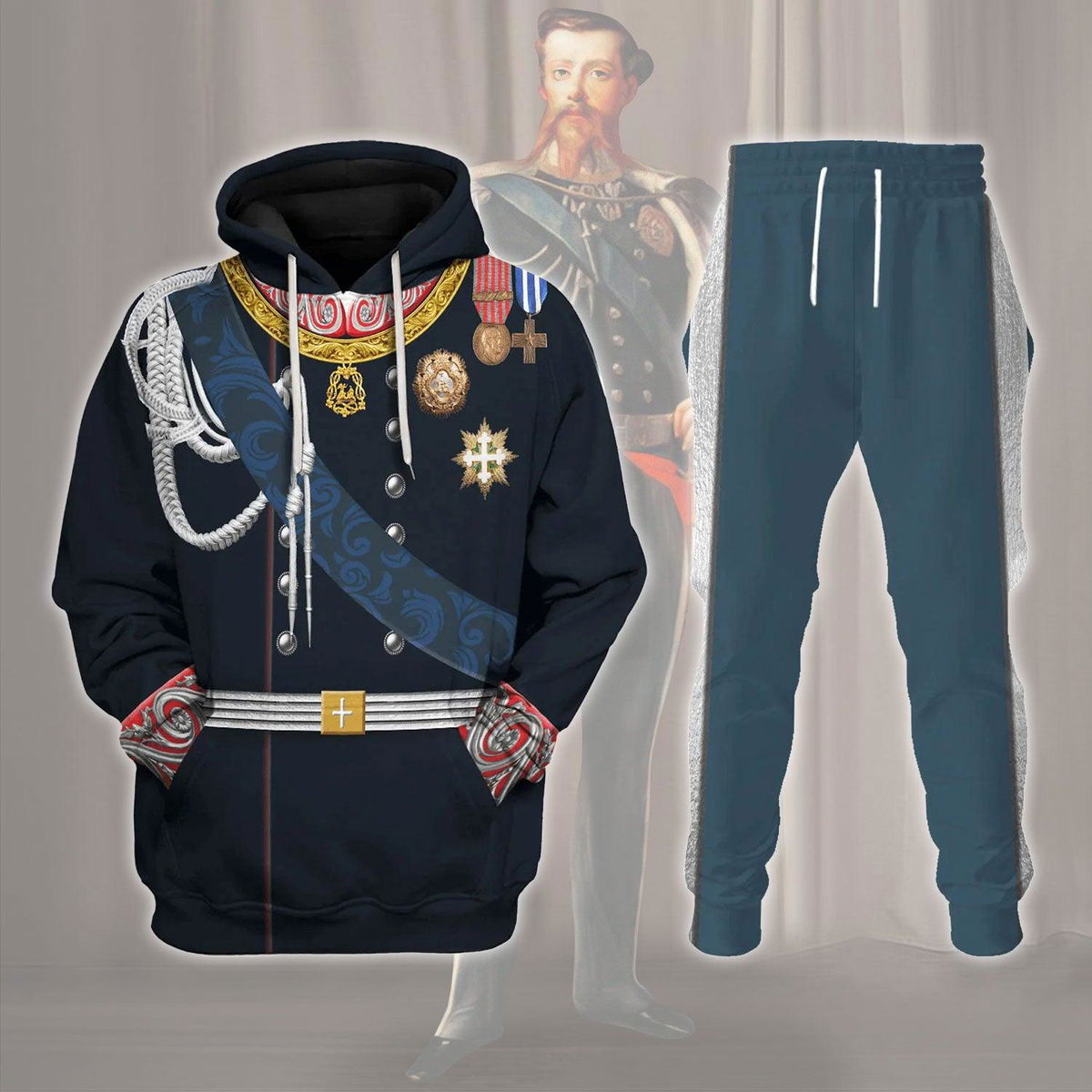 Victor Emmanuel II – King of Italy Costume Hoodie Sweatshirt T-Shirt Tracksuit