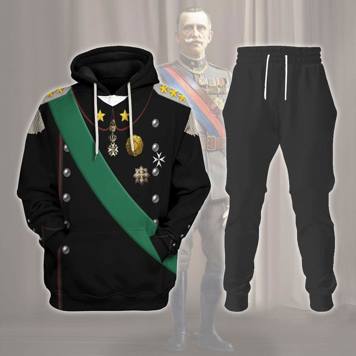 Victor Emmanuel III King of Italy Costume Hoodie Sweatshirt T-Shirt Tracksuit