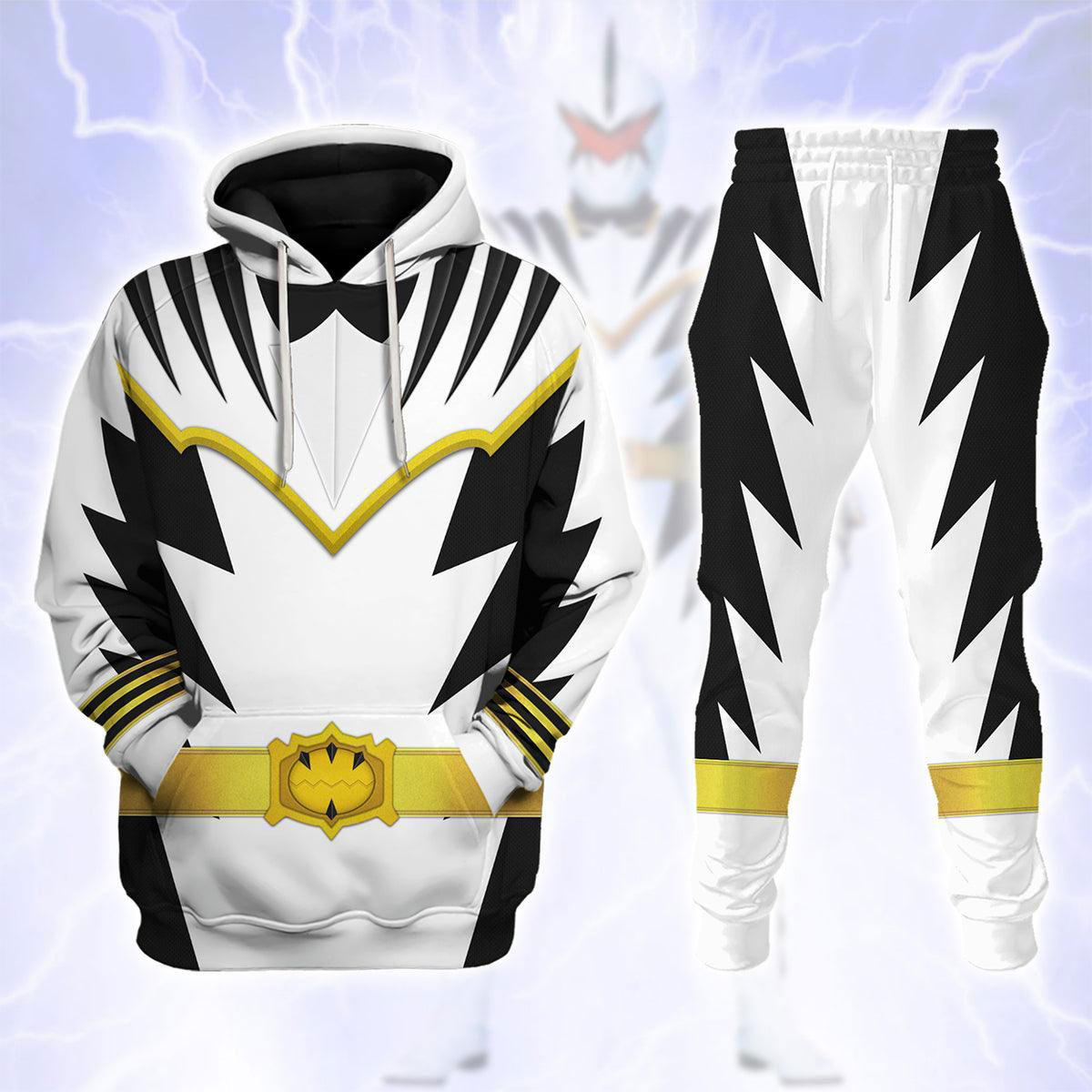 White Ranger Dino Thunder Hoodies Sweatshirt T-shirt Hawaiian Sweatpants