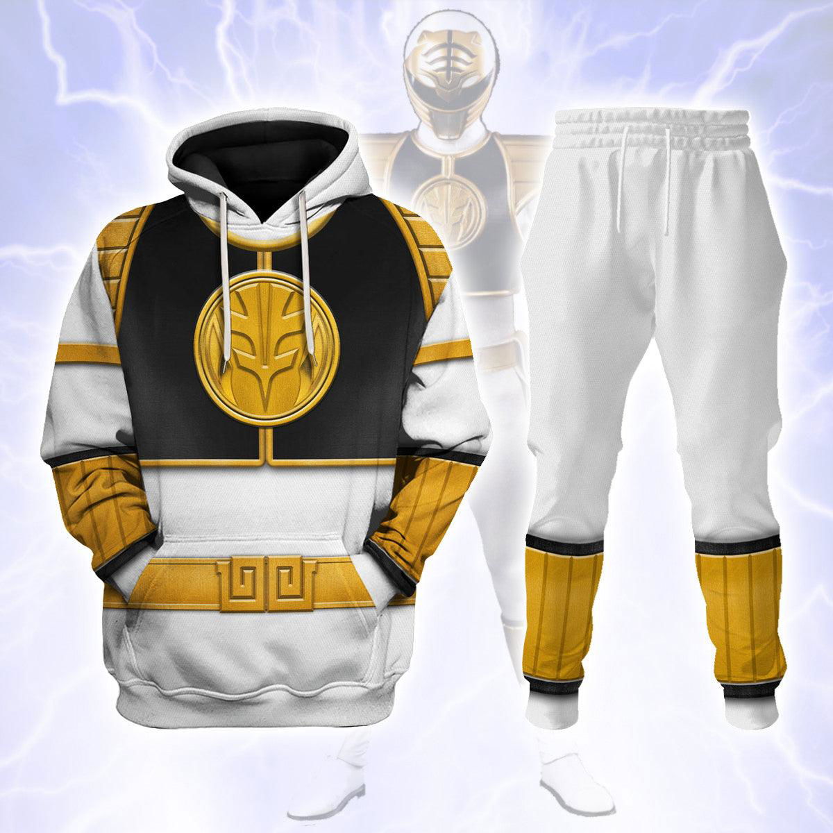 White Ranger Mighty Morphin Hoodies Sweatshirt T-shirt Hawaiian Tracksuit