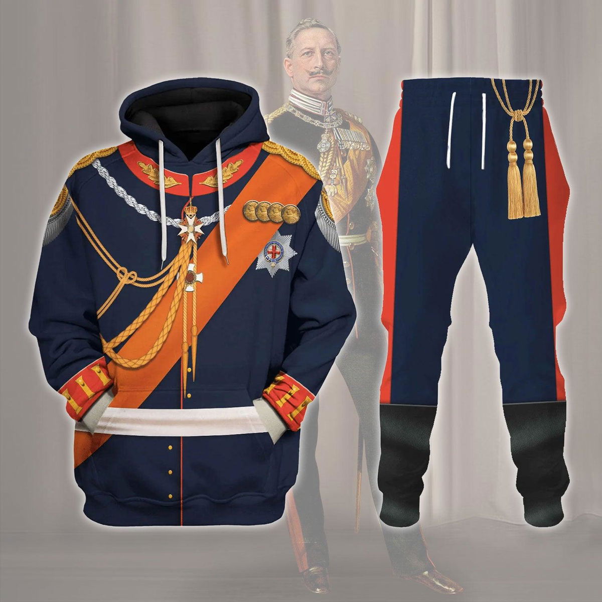 Wilhelm II German Emperor Costume Hoodie Sweatshirt T-Shirt Tracksuit