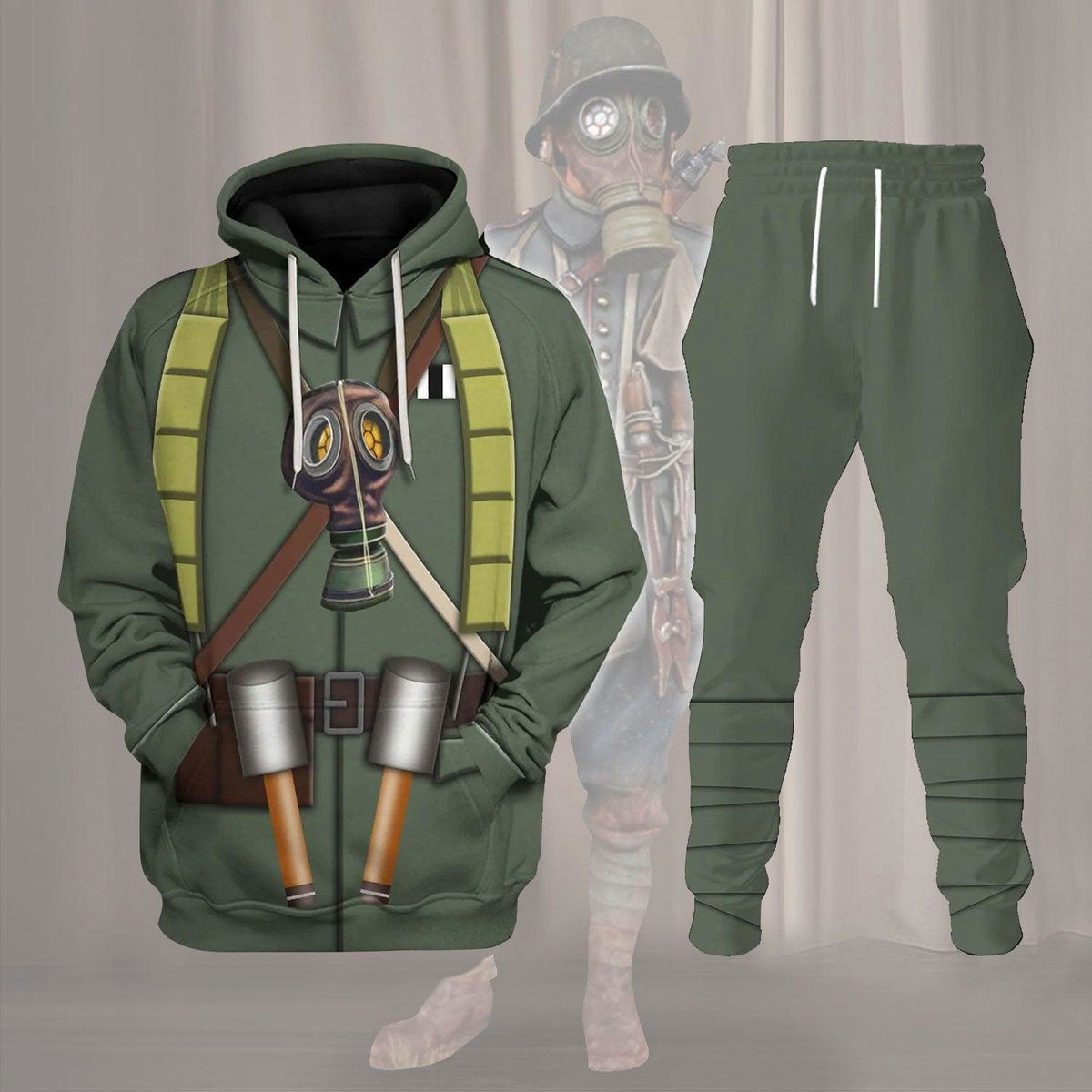 WW1 German Sturmtruppen Infantryman Of The Stosstruppen Costume Hoodie Sweatshirt T-Shirt Tracksuit