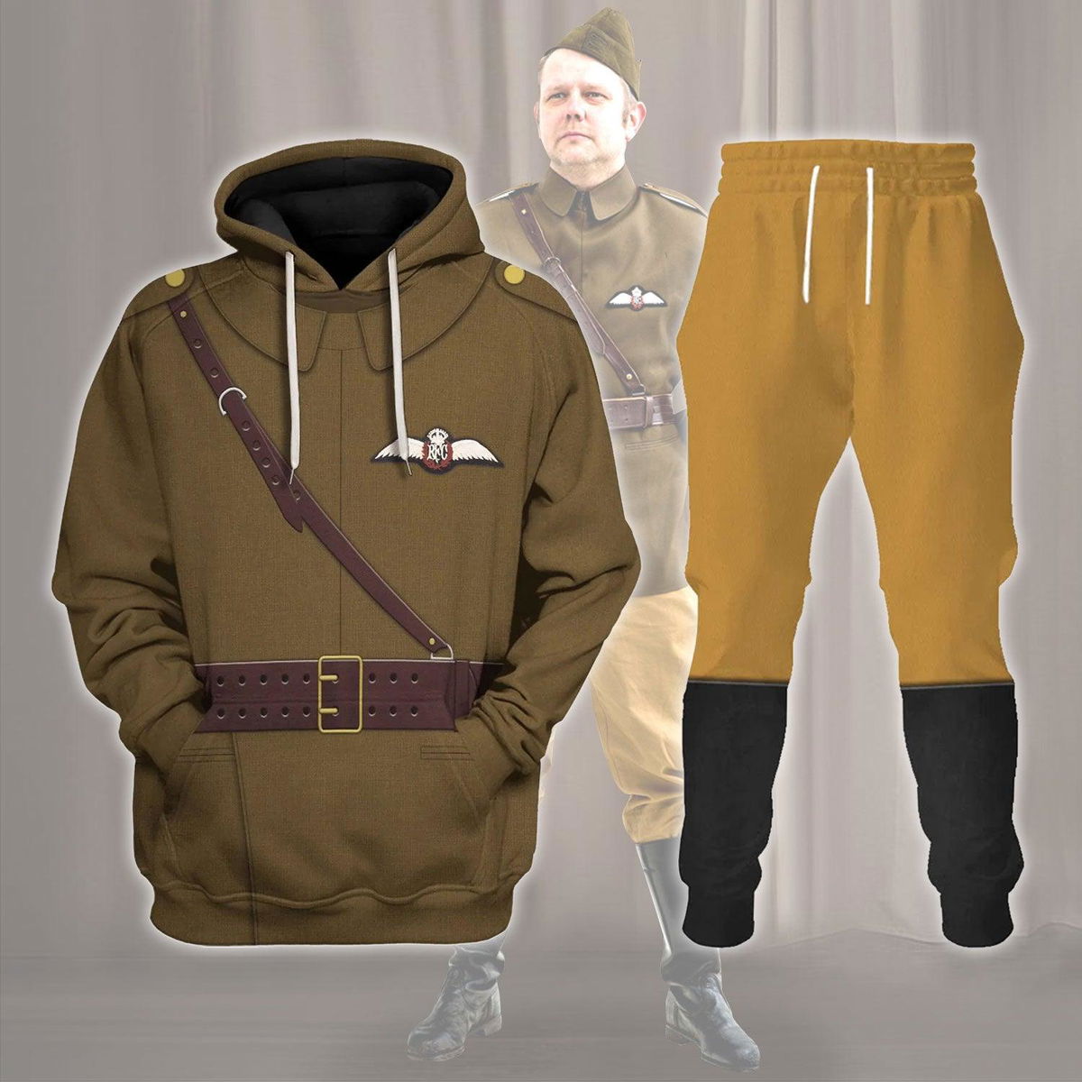 WWI British Royal Flying Corps Costume Hoodie Sweatshirt T-Shirt Tracksuit