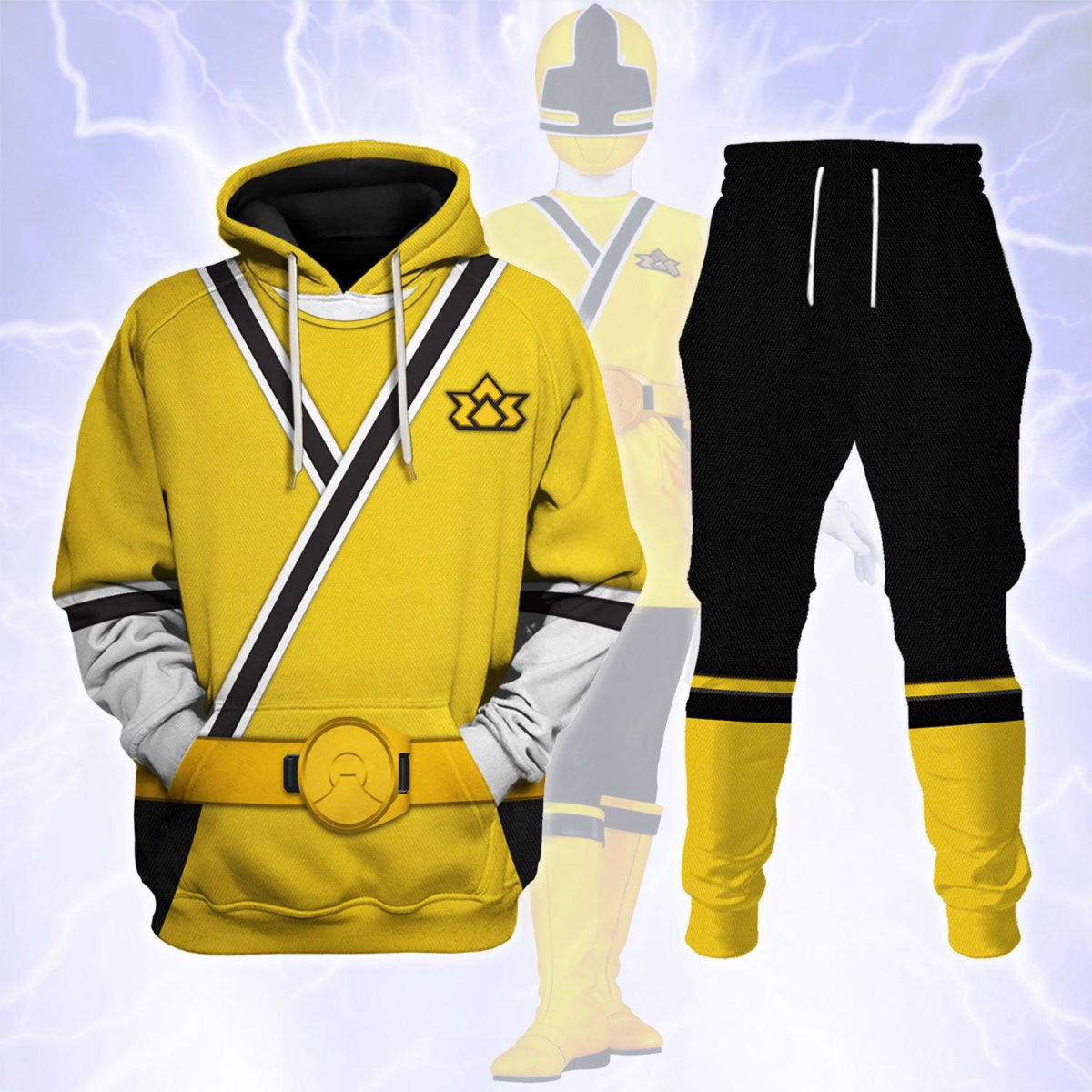 Yellow Power Rangers Samurai Hoodies Sweatshirt T-shirt Hawaiian Tracksuit