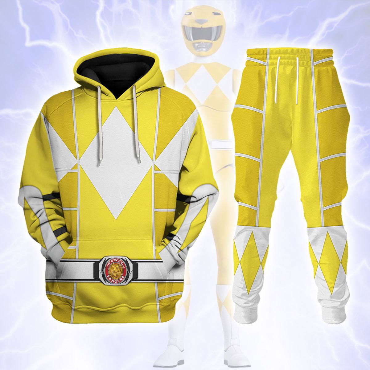 Yellow Ranger Mighty Morphin Cosplay Hoodies Sweatshirt T-shirt Hawaiian