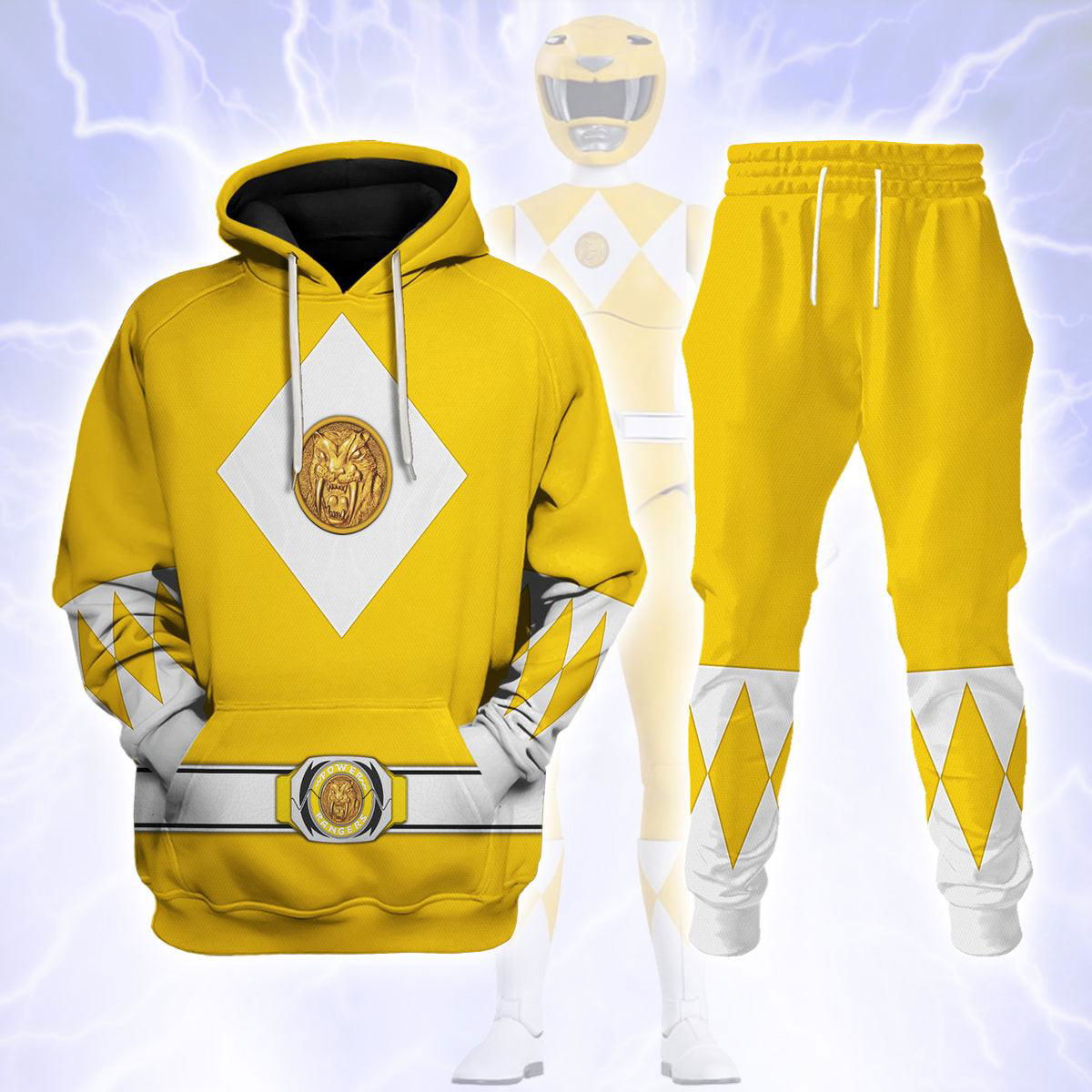 Yellow Ranger Mighty Morphin The Movie (1995) Hoodies Sweatshirt T-shirt Hawaiian