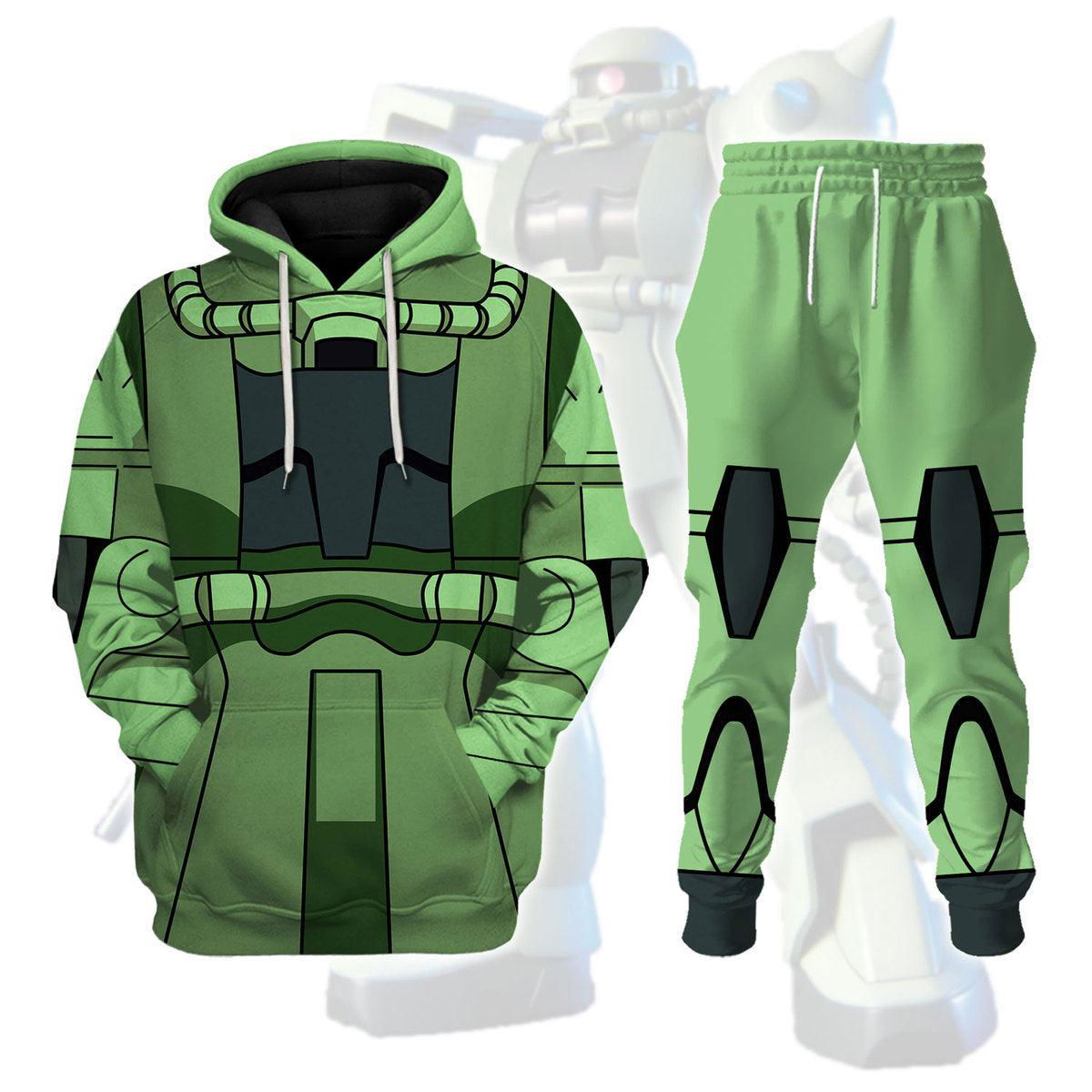 Zaku II Mobile Suit Gundam Costume All Over Print Tracksuit Hoodie