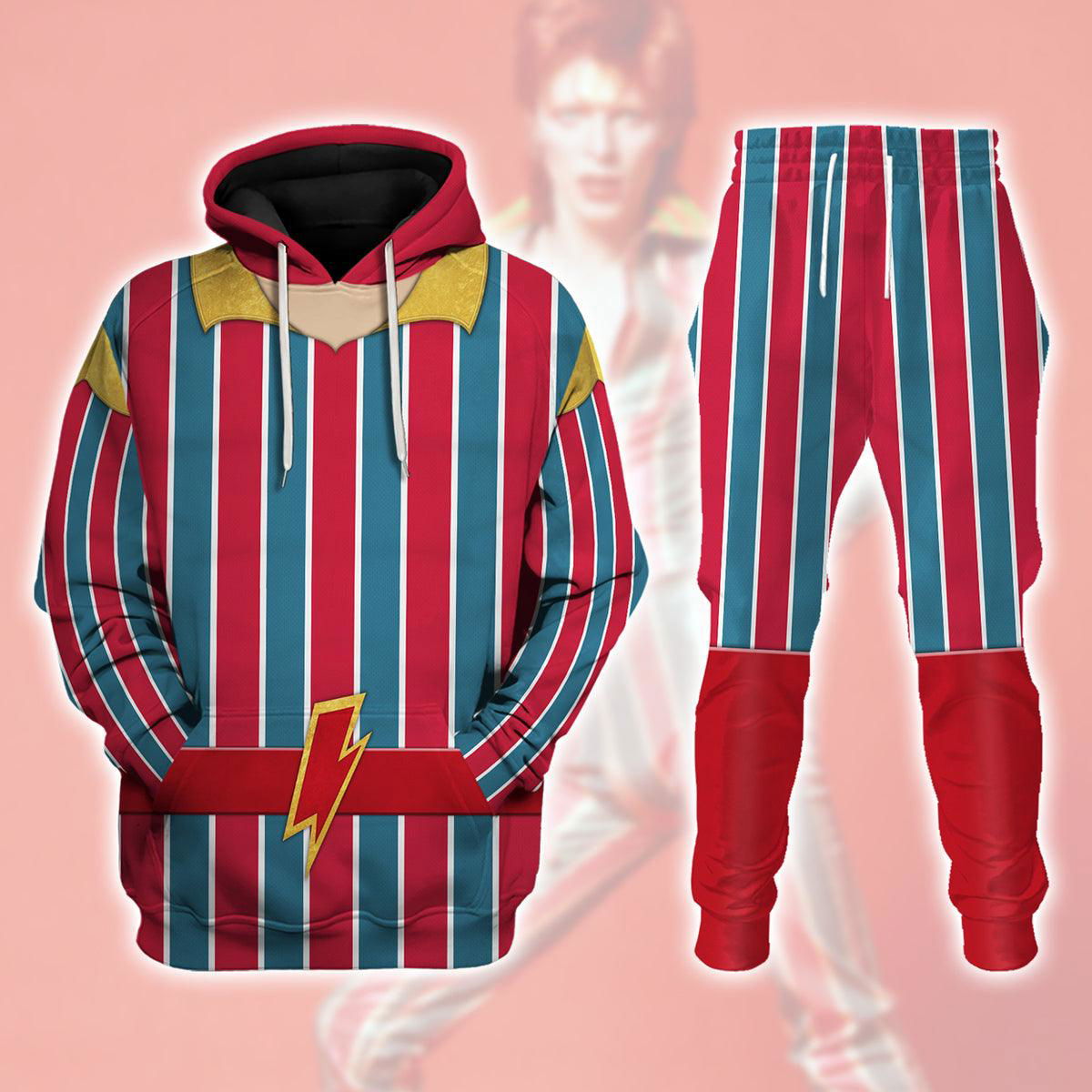 Ziggy Stardust Space Bowie Costume Hoodie Sweatshirt T-Shirt Hawaiian Shirt